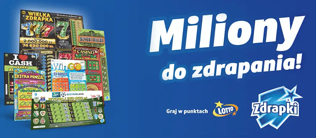 Miliony do zdrapania, zdrapki, lotto, graj w punktach