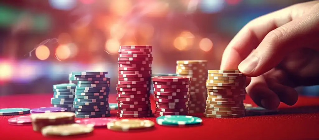 żetony pokerowe, hazard, gra