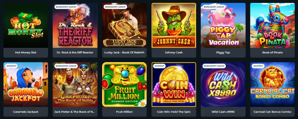 Winsane Casino, Automaty online, gry slot