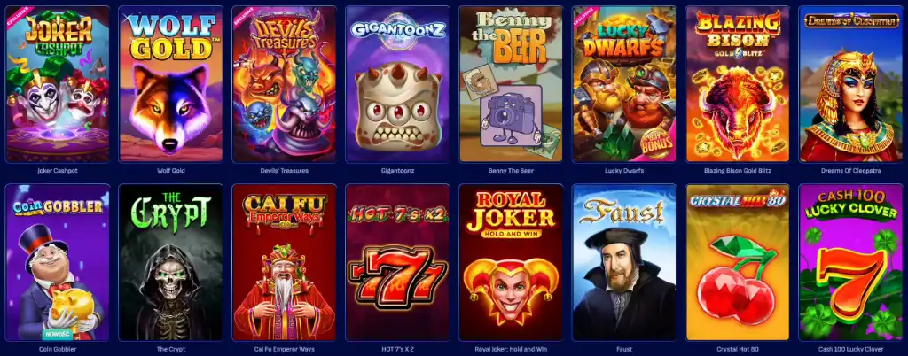 Wonaco Casino, Wybór gier, Kasyno slot