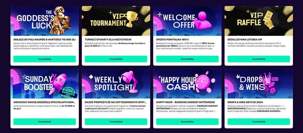 Neon Vegas Casino, Oferta bonusów, kasyna online