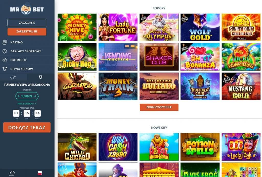Mr Bet Casino ️ 12500 PLN Bonus + 500 DS - Polskie Casino