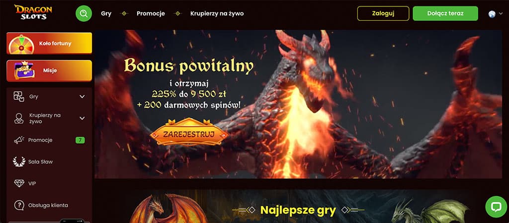 kasyno dragonslots, strona internetowa, kasyno online