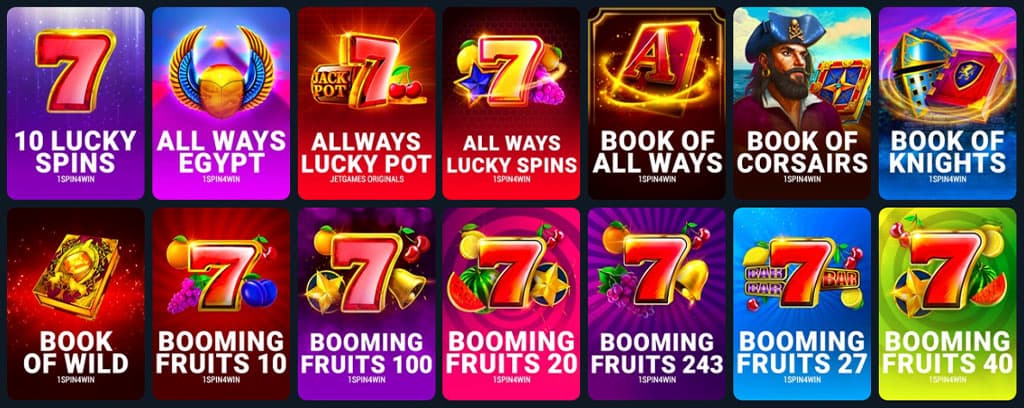 siatka slotów, 10 Lucky Spins, All Ways Egypt, Allways Lucky Pot, All Ways Lucky Spins, Book of All Ways, Book of Corsairs