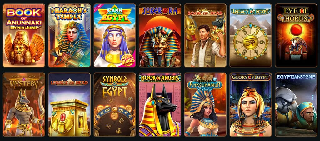 Anunnaki, Świątynia Faraona, Skarby Egiptu, Joker Ra, Umarłych, Dziedzictwo Egiptu, Oko Horusa, Tajemnic, Symbol Egiptu, Anubis