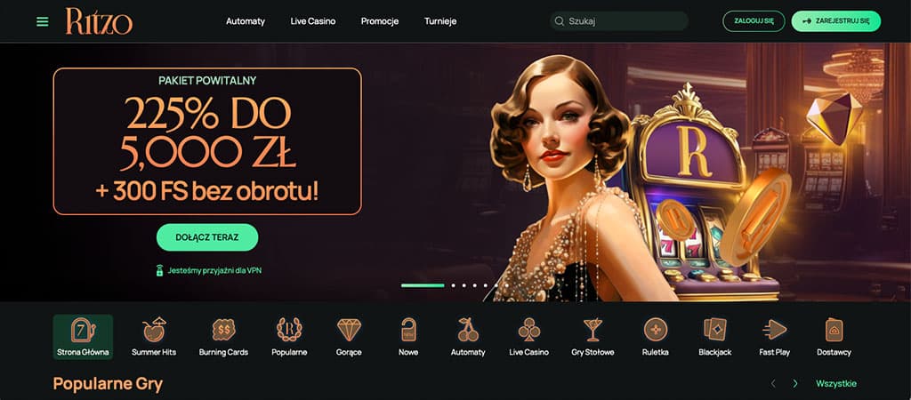 kasyno, gry online, bonus, automat do gry, 300 darmowych spinów, kobieta, art deco, kasyno Ritzo, kasyno na żywo, promocje