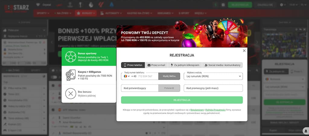 rejestracja, bonus powitalny, podwójny depozyt, kasyno online, zakłady sportowe, kod promocyjny, waluta, formularz rejestracyjny