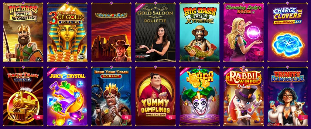 automaty , Big Bass, Pyramids of Gold, Book of Ra, Gold Saloon, Joker, Baba Yaga, Rabbit Winpot, owoce, kryształy, kasyno