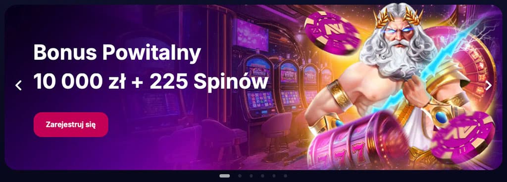 bonus powitalny, 225 spinów, rejestracja, Zeus, automaty do gry, kasyno online, żetony, błyskawica, maszyny slotowe, promocja