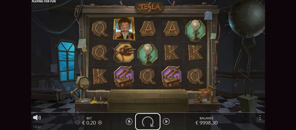 maszyna slotowa, Tesla Jolt, kołowrotki, Nikola Tesla, gra kasynowa, automat, hazard