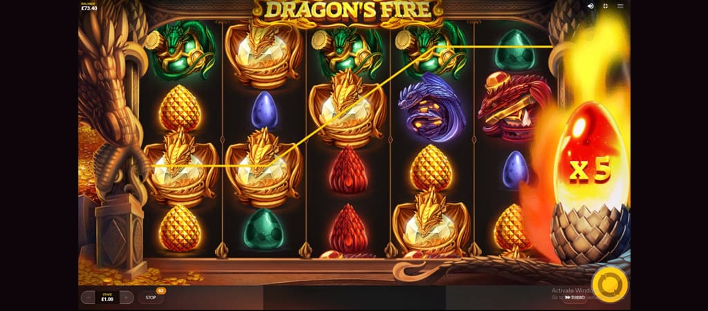 maszyna slotowa, Dragon's Fire, smoki, jaja smoka, gra kasynowa, automat, hazard