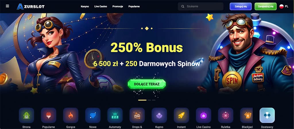 Azurslot, kasyno, bonusy, darmowe spiny, gry online, jackpot, promocje, nowi gracze, sloty, ruletka, blackjack, kasyno na żywo