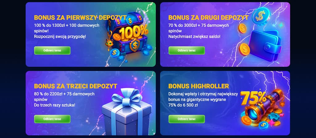 kasyno, bonusy, depozyt, darmowe spiny, bonus highroller, nagrody, promocje, oferta