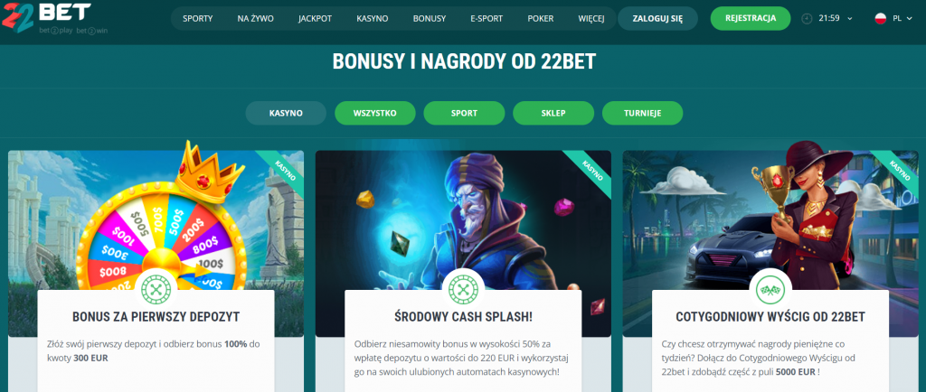 22bet Casino ️ 1250 PLN Bonus - Polskie Casino