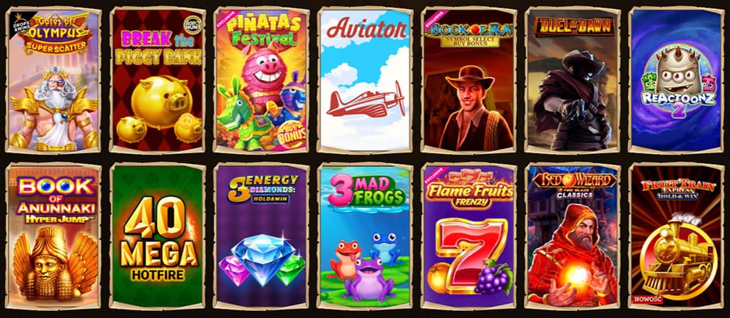 Lizaro Casino, Gry slot, Kasyno online na żywo
