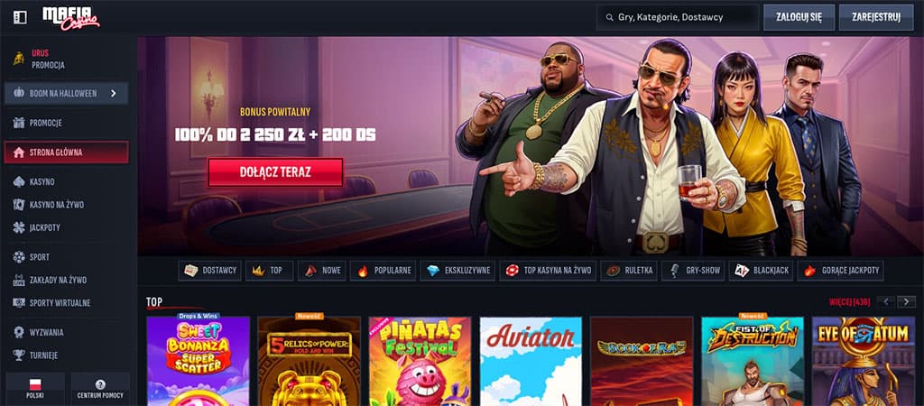 Mafia Casino, kasyna Polska i gry hazardowe, bonus powitalny