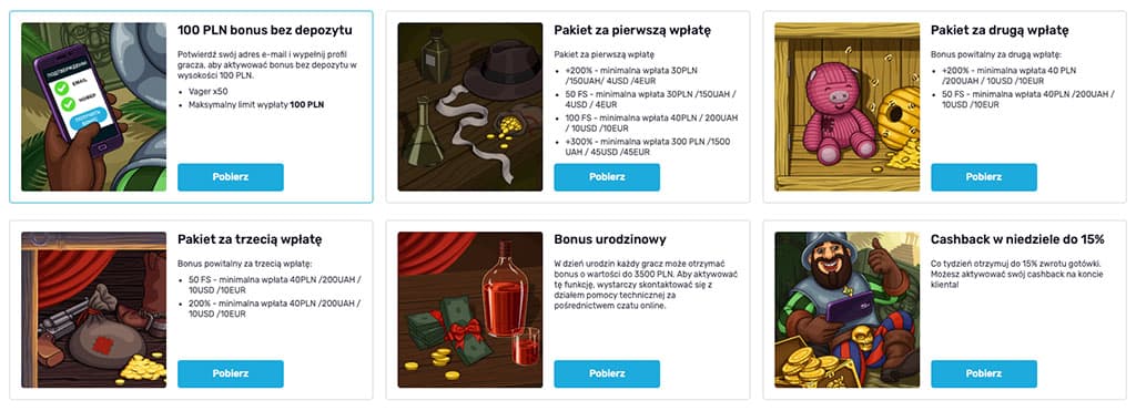 Polskie Casino 2025, Fontan kasyno, bonusy