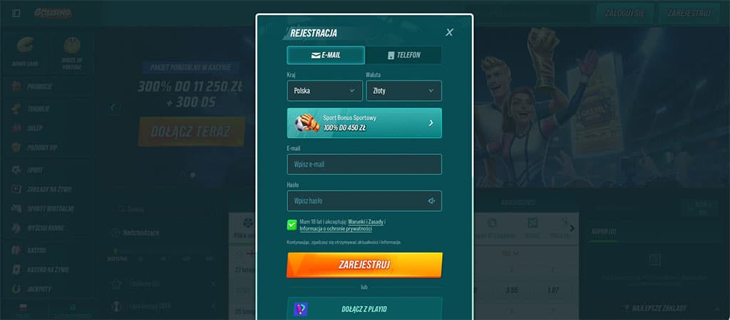Proces Rejestracji w kasynie Golisimo pl