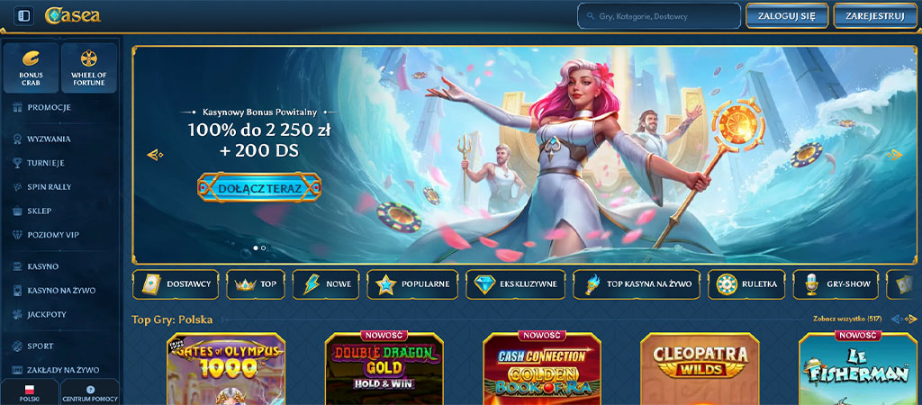 Casea Casino, online casino, bonus powitalny
