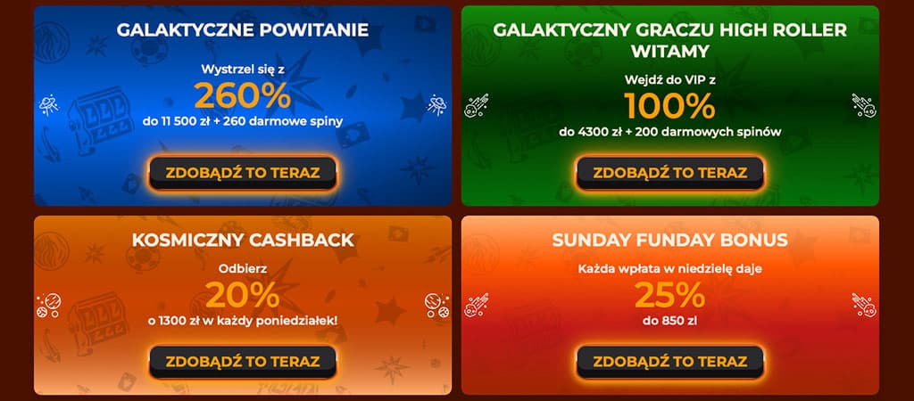 Pakiet Powitalny na Start z Doładowaniem Darmowych Spinów