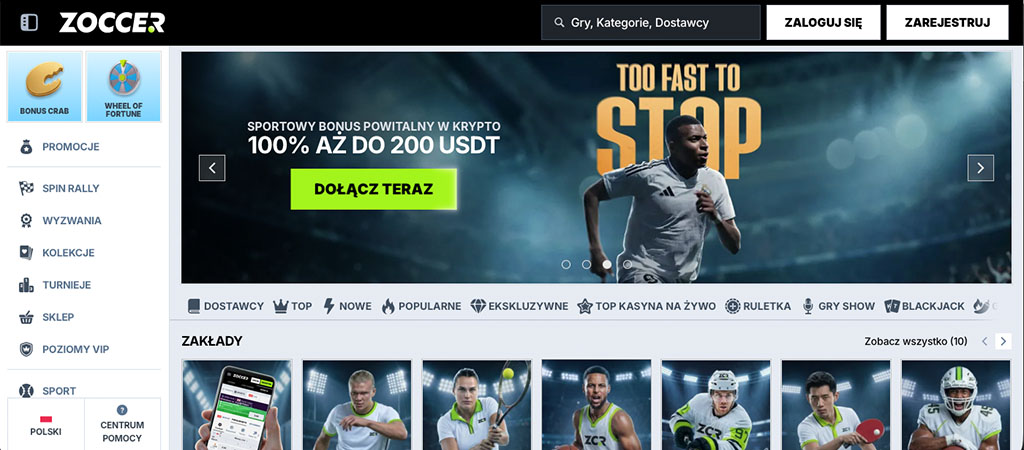 Zoccer Casino, Grach Online i zgarnij wygrane