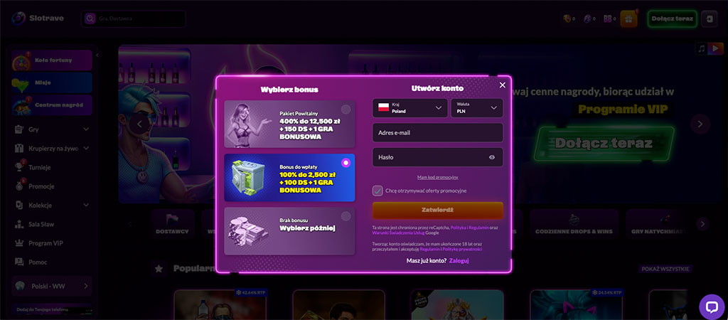 Proces Rejestracji w Kasynie Online Slotrave Casino