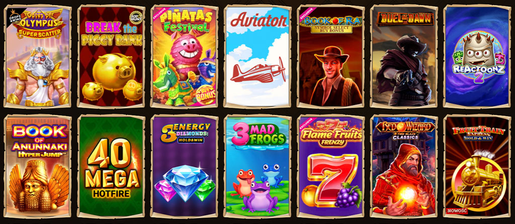 Lizaro Casino, Gry slot, Kasyno online na żywo