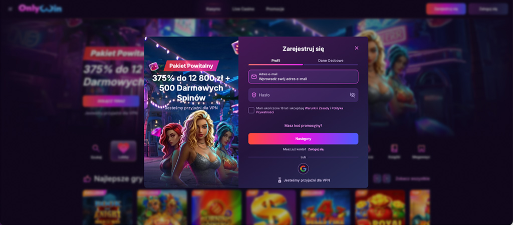 OnlyWin Casino Logowanie, Only Win