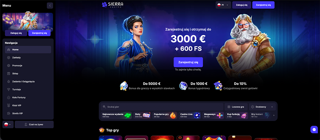 Sierra Casino, kasynie online, mobile casino